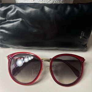 CELINE Women's Red Round Sunglasses
